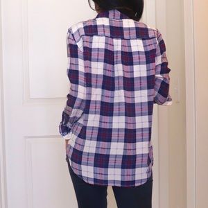 Equipment Silk Blouse with Plaid Print